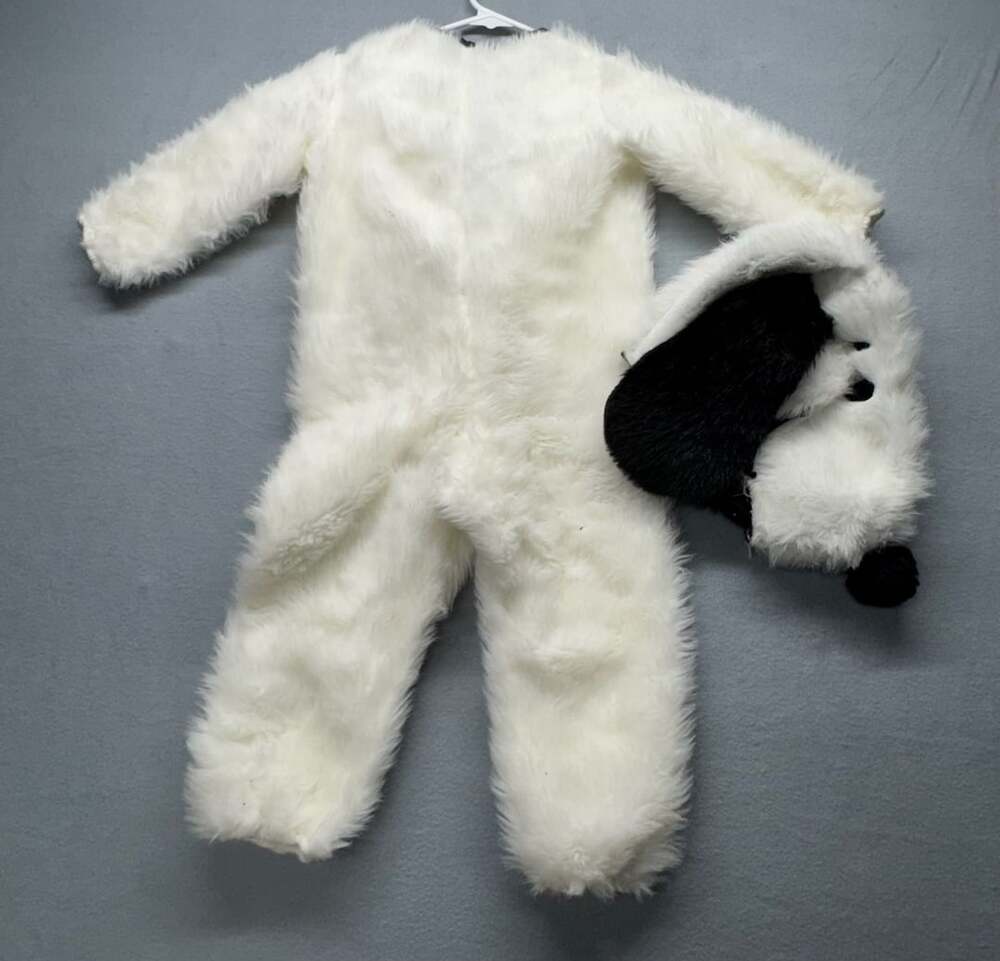 Vintage Peanuts Snoopy White Toddler Costume Jumpsuit with Hood Size 2-4
